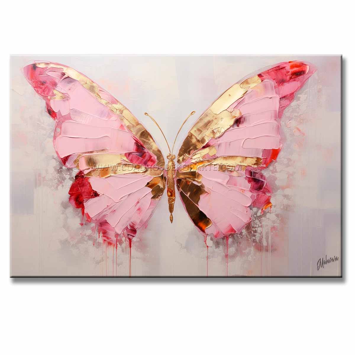 Decora tu hogar con un cuadro de mariposa pintado a mano. Diseño moderno con relieve táctil de 120x80 cm, ideal para salas elegantes y sofisticadas.