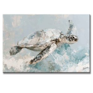cuadros de tortugas pintados a mano en acrílico en medida de 120x80cm.