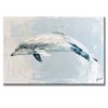 cuadros de delfines pintado a mano en acrílico sobre lienzo en medida de 120x80cm.