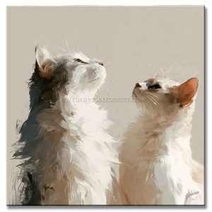 cuadros de gatos pinta a mano en acrílico en medida de 100x100cm.
