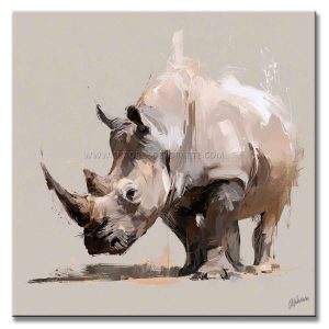 cuadros de rinocerontes pintados mano en acrílico en medida de 100x100cm.